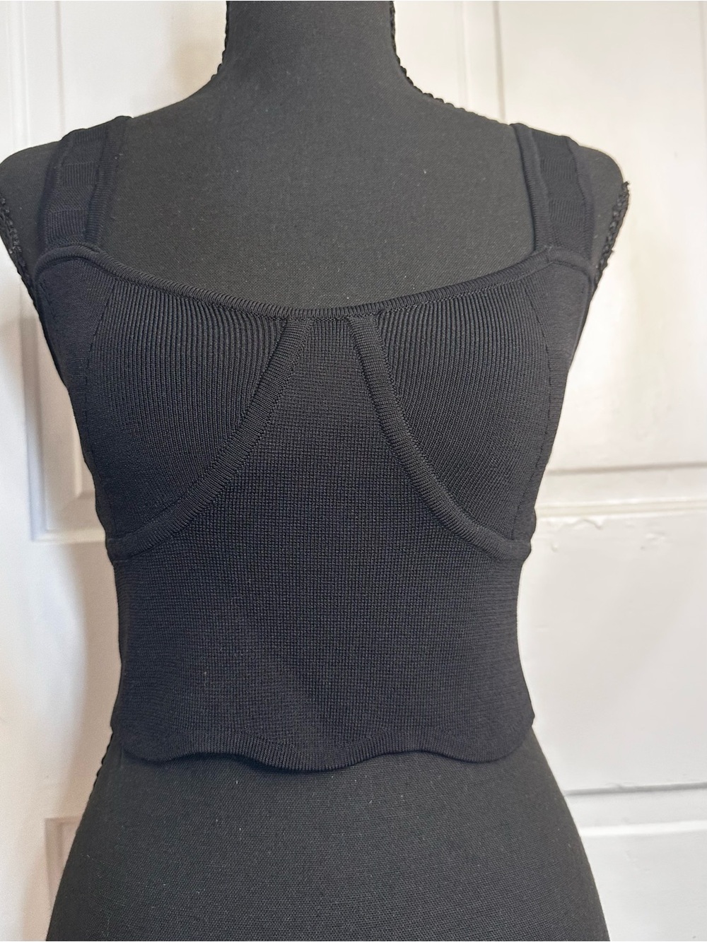 Forever 21 Black Ribbed Cropped Tank Top